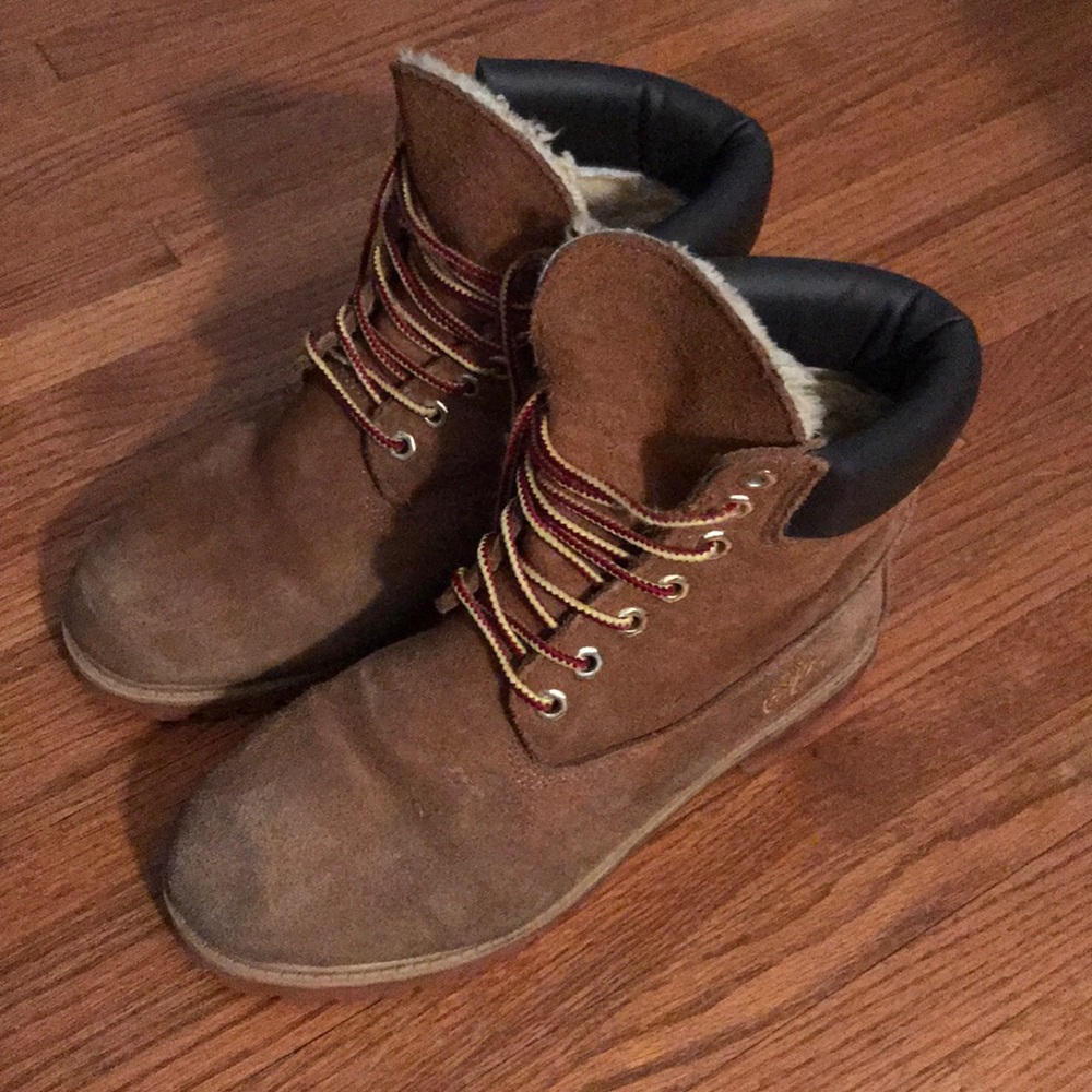 TIMBERLAND sz 8.5 women’s fur lined brown boots